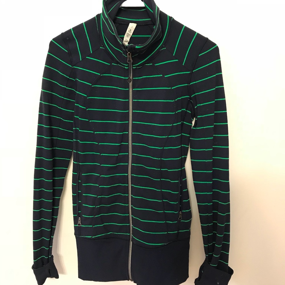 Lululemon stride navy and green stripe jacket